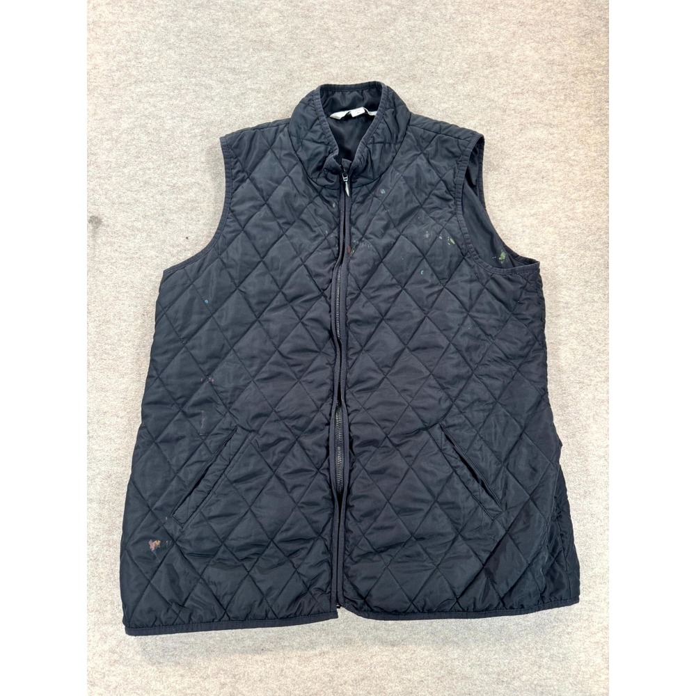 Coldwater Creek Quilted Vest Womens XL Black Lined Mock Neck Full Zip Casual